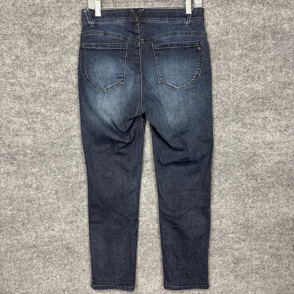 Democracy Jeans Women 8 Blue Dark Wash Ab Solution Straight Leg Slimming Stretch - Picture 3 of 14